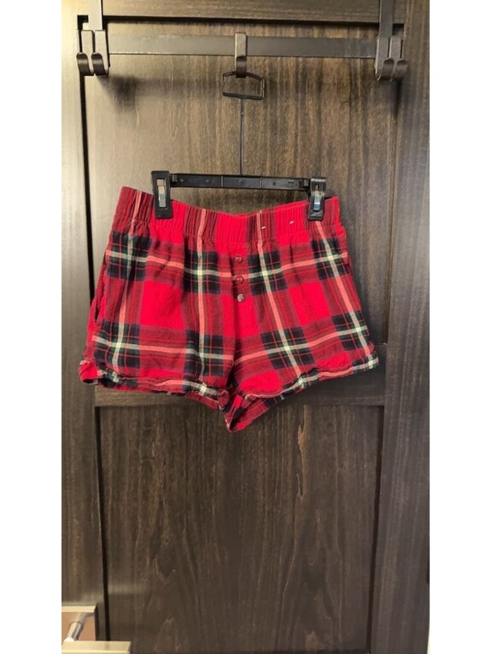 Stars Above Red Plaid Lounge Shorts XS 0214